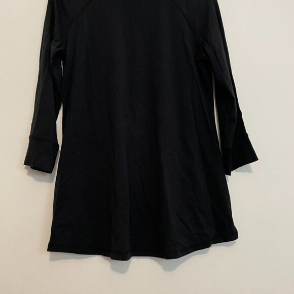 LOGO BY LORI GOLDSTEIN Principles 3/4 Sleeve Mock Neck Top Solid Black Cotton S - Picture 4 of 15